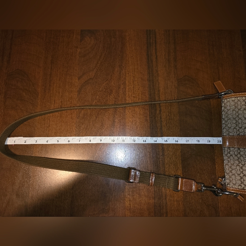 COACH Brown Soho Mini Signature C Crossbody Bag Jacquard with Leather Trim - Picture 9 of 16